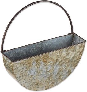 Matériau galvanisé Pure Rustic Door Hanging Planter Meilleure vente Farmhouse Design Half Shaped Planter - Product Image 1