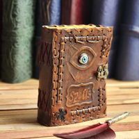 Livre d'ombres en cuir gothique avec mauvais œil Hocus Pocus Grimoire 200 pages Halloween Witchcraft Gift Journal