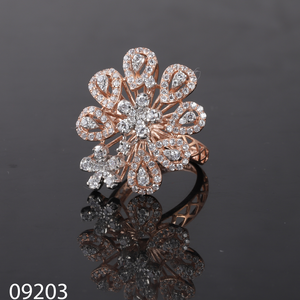 Unique 1.265 TCW Lab Grown Round Brilliant Cut Diamond <b>Cocktail</b> Wedding Party <b>Ring</b> Women 14k Rose <b>Gold</b> Plated for Certified - Product Image 6