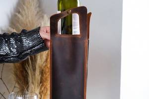 Porte-vin en cuir étui à vin personnalisé avec fermeture à pression manchon personnalisé fait à la main caddie personnalisé LEB-0033 - Product Image 4