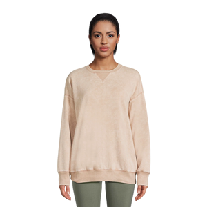 2025 sudaderas de calidad superior de talla grande para mujer con cuello redondo de Color sólido sudaderas informales de diseño personalizado para mujer de BD - Product Image 2