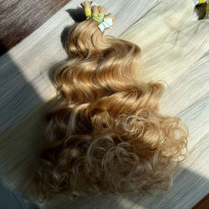 Extensions de cheveux humains en vrac de qualité supérieure, prix d'usine vietnamien, ondulées, toutes les couleurs, plus légères, ondulées, pour 100 g, super double trame - Product Image 1