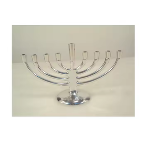 New Look Aluminio Diseño elegante Decorativo Grande Hanukkah Menorah Candle Stand Silver Nine Branches Holder by decor IMPEX - Product Image 5