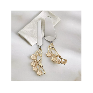 Couteau à gâteau en laiton écologique et serveur avec poignée en feuille de laiton Le meilleur design exigeant à moindre coût - Product Image 2