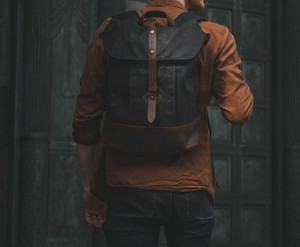 Leather Canvas <b>Backpack</b> Soft Eco-Friendly Stylish Vintage Outdoor Travel School Work Hiking Unisex Durable Multi Pocket Capacity - Product Image 1