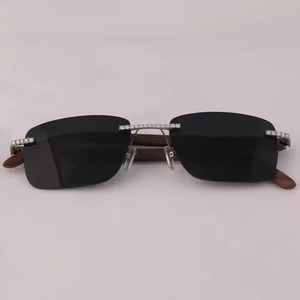 Black Goggles Unisex Eyeglasses Studded With Moissanite Diamonds Ideal for Everyday Wear Designer Luxury <b>Sunglasses</b> - Product Image 2