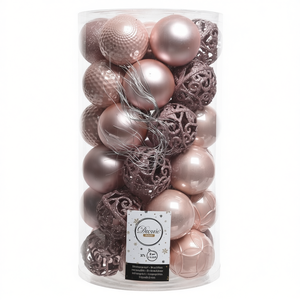 Juego de Bolas de Navidad de Plástico Rosa Pálido (37 piezas-6cm) para Decoraciones Navideñas Amicasa 9020808 Categoría de Producto - Product Image 2