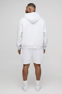 Chándales cortos personalizados de talla grande con capucha para hombre, ropa informal, chándal transpirable y cómodo para hombre - Product Image 2