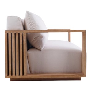 Juego de Muebles de Jardín de Madera de Teca Moderna para Hotel, Estilo Rústico, Sofá de 2 Plazas, Muebles de Exterior Ecológicos, Sofá de Patio Desmontable - Product Image 4