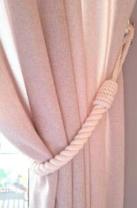 Abrazaderas para Cortinas de Cuerda de Algodón Blanco, Hechas a Mano, Elegantes, Decoración Natural para Ventanas - Product Image 3