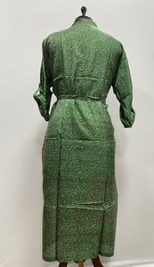 Handmade <b>Silk</b> Summer <b>Kimono</b> Robe Indian Jacket Long Dressing Gown Festival Outfit Nightwear Wedding Wear Lounge Wear Front - Product Image 6