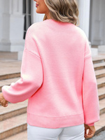 Pull en tricot à manches longues décontracté pour femmes, avec un grand nœud, col rond, anti-froissement, couleur unie, pour l'automne