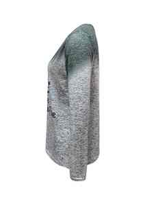 Camiseta informal de manga larga con cuello redondo y estampado de letras de estilo vintage para mujer, tejida de primavera y otoño con logotipo de decoración de botones - Product Image 6