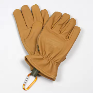 Gants de travail en cuir grainé de chèvre Interlock Tissu de coton Dos Gants de conduite en cuir respirant Sécurité des mains confortable - Product Image 1