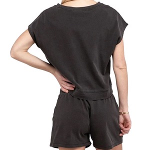 Traje informal de dos piezas marrón claro 2025 para mujer, de talla grande de cintura alta pijama holgado, pantalones cortos, conjunto de chándal para mujer de talla grande - Product Image 6