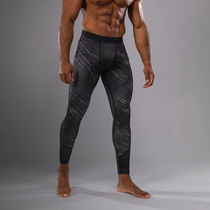 Mallas de Compresión Grises con Patrón para Hombre, Leggings Deportivos Largos para Entrenamiento de MMA, Grappling, BJJ, Boxeo, Fitness, Muay Thai y Combate - Product Image 2