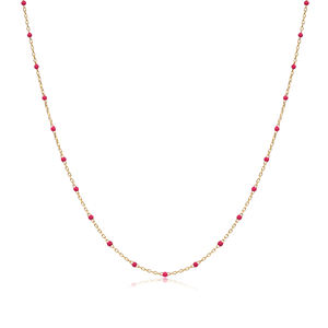 Collier chaîne en argent sterling 925 turc fait main, plaqué rhodium, design émail rose, tendance, vente en gros - Product Image 1