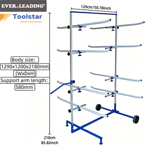 Soporte Móvil de Doble Cara para Parachoques de Alta Resistencia con Almohadillas de Espuma EPE, Ruedas Sólidas de 5 Pulgadas, Estante de Almacenamiento para Reparación de Carrocerías, Recubrimiento Metálico en Polvo - Product Image 4