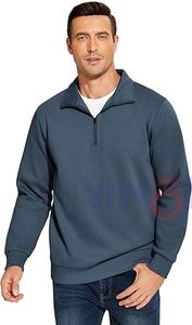 Sweat-shirt unisexe avec logo personnalisé Sweat-shirt oversize lourd 1/4 Sweat-shirt zippé uni 100% coton Sweat-shirt à col roulé demi-fermeture éclair - Product Image 5