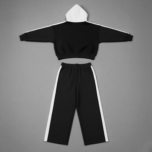 Survêtement pour homme personnalisé 2026 de haute qualité 100% coton, surdimensionné, vêtements décontractés d'hiver, 2 tons, logo brodé personnalisé, ensemble 2 pièces pour homme - Product Image 2