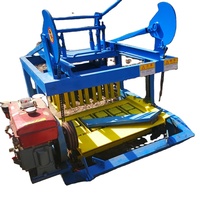 Petite machine mobile manuelle à diesel pour la fabrication de pavés en béton creux, de blocs de pavage emboîtables et de briques de ciment solides