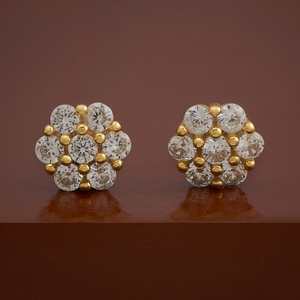 92.5 <b>Silver</b> <b>Stud</b> <b>Earrings</b> with Flower Design for Wedding Occasions - Product Image 1