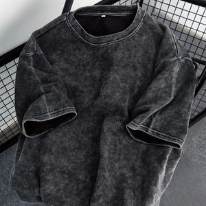 T-shirt à manches courtes surdimensionné pour homme, coupe ample, respirant, séchage rapide, en coton biologique 100% satiné, avec logo personnalisé - Product Image 6