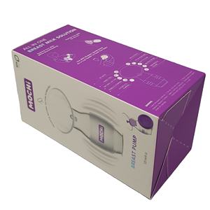 Boîtes d'emballage en carton recyclable sur mesure avec laminage mat, gaufrage et revêtement UV éphémère pour tire-lait électrique - Product Image 2