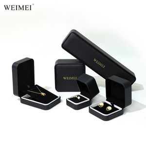 WEIMEI Scatola Porta Gioielli di Lusso in Pelle PU all'Ingrosso, Alta Qualità, Vintage, per Set di Anelli Nuziali, <span class=keywords><strong>Organizzatore</strong></span> Nero per Piccoli Oggetti Quadrati - Product Image 3