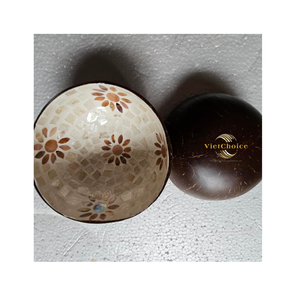Wholesale Premium Coconut Shell <b>Bowl</b> Spoon Handmade Kitchen Crafts <b>Fruit</b> Salad Noodle Rice Stocked by Vietnam Manufacturer - Product Image 1