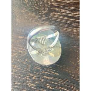 Reda Galvan Golden Hill's Handmade <b>Emerald</b> Cut Turquoise & Sterling <b>Silver</b> Statement <b>Ring</b> Size 4.75 for Everyday Wear - Product Image 5