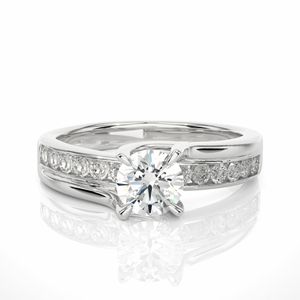 Round Cut Prong <b>Set</b> Diamond Engagement <b>Ring</b> For <b>Women</b> - Product Image 6