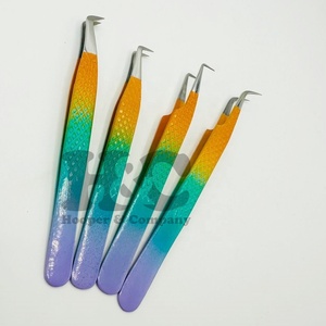 New Arrival <b>Tweezers</b> Custom Logo Eyelash <b>Tweezers</b> Silver Tip Lash Extension <b>Tweezer</b> with Pointed Tip Sustainable mink - Product Image 5