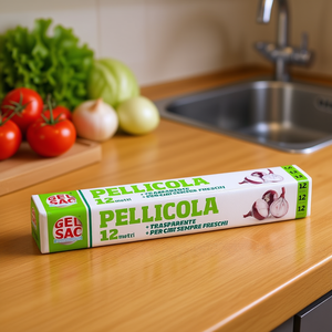 Transparent 430154 Gel Sac 12 Mt H.29 cm 9 Micron Disposable <b>Plastic</b> Food <b>Wrap</b> 9 Micron Food Film - Product Image 3