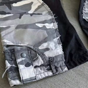 Custom Camo Patchwork Tracksuit Set | Heavyweight 100% Cotton Hoodie & Sweatpants | Applique Embroidery Zipper Sweatsuit for Men - Product Image 6