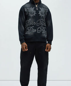 Sudadera con Capucha y Cierre de Cremallera al por Mayor, Gruesa, con Cierre Completo, Talla Grande, 500 GSM, Bordado 3D Personalizado, Unisex - Product Image 4