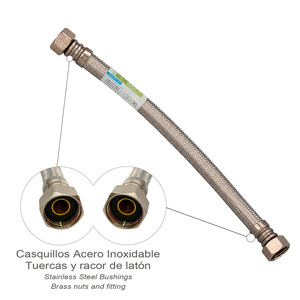 Tuyau de thermostat flexible en acier inoxydable, femelle 1/2" - femelle 1/2", longueur 300 mm - Product Image 3