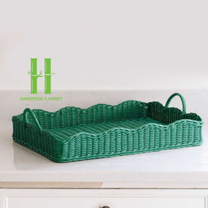 Bandeja decorativa de ratán de alta calidad con platos de ratán natural Platos de cuero Ecológico Buen PRECIO DE HNH Vietnam - Product Image 1