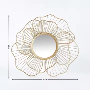 Miroir mural décoratif floral en métal Sunburst personnalisé et populaire en fer fait main moderne - Product Image 5