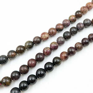 Perles rondes polies naturelles multicolores de 8 mm, pierres précieuses taillées brillamment - Rouge et Jaune pour la fabrication de bijoux avec certificat IGI - Product Image 1