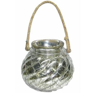 Luxury Item Hanging Hurricane Lantern With Metal Wire Rattan Work <b>Glass</b> <b>Jar</b> Rustic Handicraft Unique Design 2025 Top Product - Product Image 3