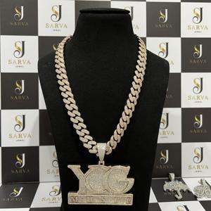 Collares finos de diamantes sólidos de oro rosa de 18 quilates de alta calidad, cadenas finas, collares, cadena cubana de moissanita VVS para hombres, joyería fina - Product Image 6