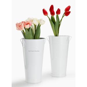 Maceta de Metal rústico blanco brillante alto soporte de flores alto perfecto para la decoración del hogar y la boda maceta de flores de hierro - Product Image 6