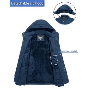 Blouson d'aviateur doublé en polaire décontracté de haute qualité pour hommes Manteau d'hiver personnalisé avec col montant et logo avant multi-poches - Product Image 2