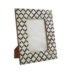 Xương Inlay khung ảnh hiện đại bầu trời xanh Zig Zag Mô hình/trang trí xương Inlay khung cho màu đen và trắng cho hình vuông - Product Image 4