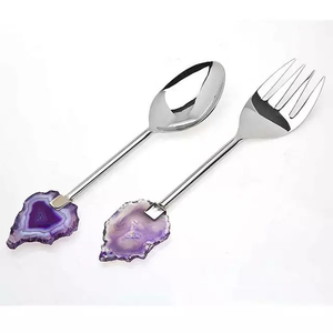 ชุดเซิร์ฟสลัดไม้อะคาเซียเครื่องใช้ในครัวอุปกรณ์ในครัวชุดเสิร์ฟสลัดไม้ดีไซน์ใหม่ล่าสุด - Product Image 3