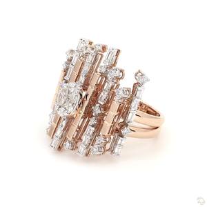 Modern Gold Diamond <b>Ring</b> for Women Elegant Sparkle Fine Jewelry Wedding Engagement Gift Stylish Daily Wear Design - Product Image 4