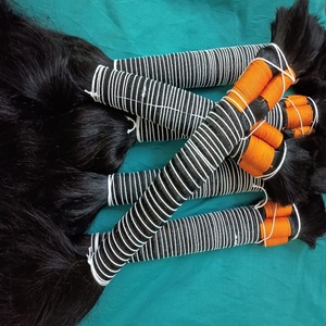 Unprocessed Virgin Cuticle Intact Hair Bundle Vendors Bulk Double Drawn Weft Raw Indian Temple Human Hair <b>Extensions</b> - Product Image 6