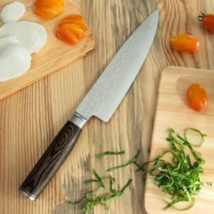 Couteau de chef professionnel Edge Master Manufacture, manche en bois de noyer courbé, acier carbone fait main, 8 pouces, épaisseur 3,0 mm - Product Image 4