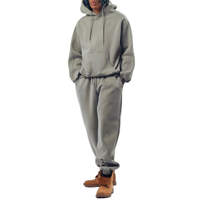 Chándales de gran tamaño y peso pesado para hombre, ropa de calle personalizada, chándales de invierno de algodón 100%, venta al por mayor - Product Image 1